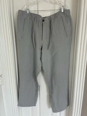 Club Room Light Gray Drawstring Linen Chinos